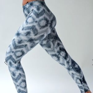 LEGGINGS DEPOT Blue Gray Abstract Print Full length Leggings Size 12-20 NWT